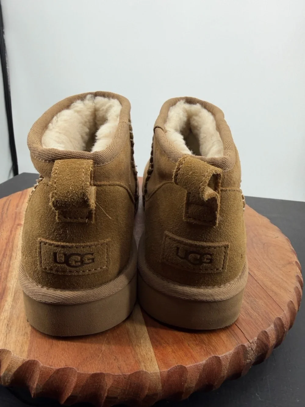 UGG x Madhappy Classic Ultra Mini Chestnut Fur Boots Womens Size 11 1146332